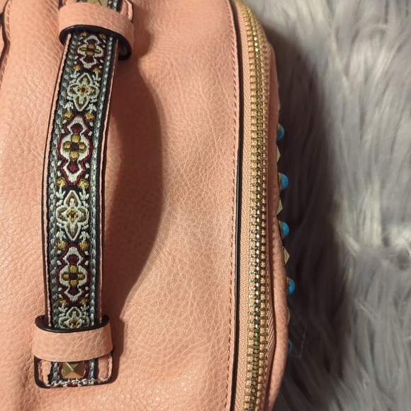 Coral color Urban Expressions backpack with embellishments - Picture 6 of 8